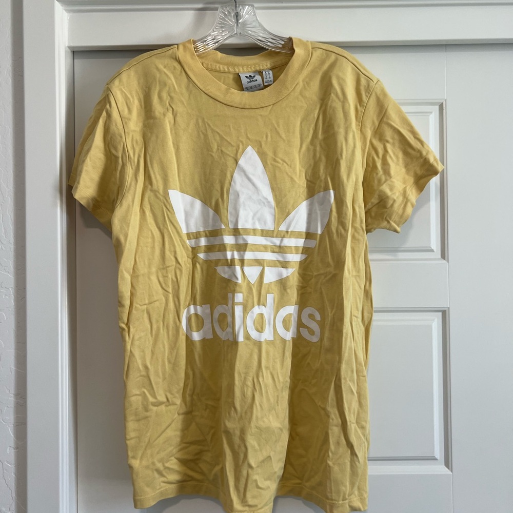 Adidas Mustard Tee with White Logo